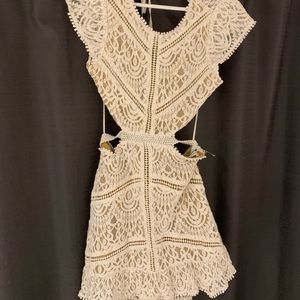 NEW - White and nude, backless cocktail dress